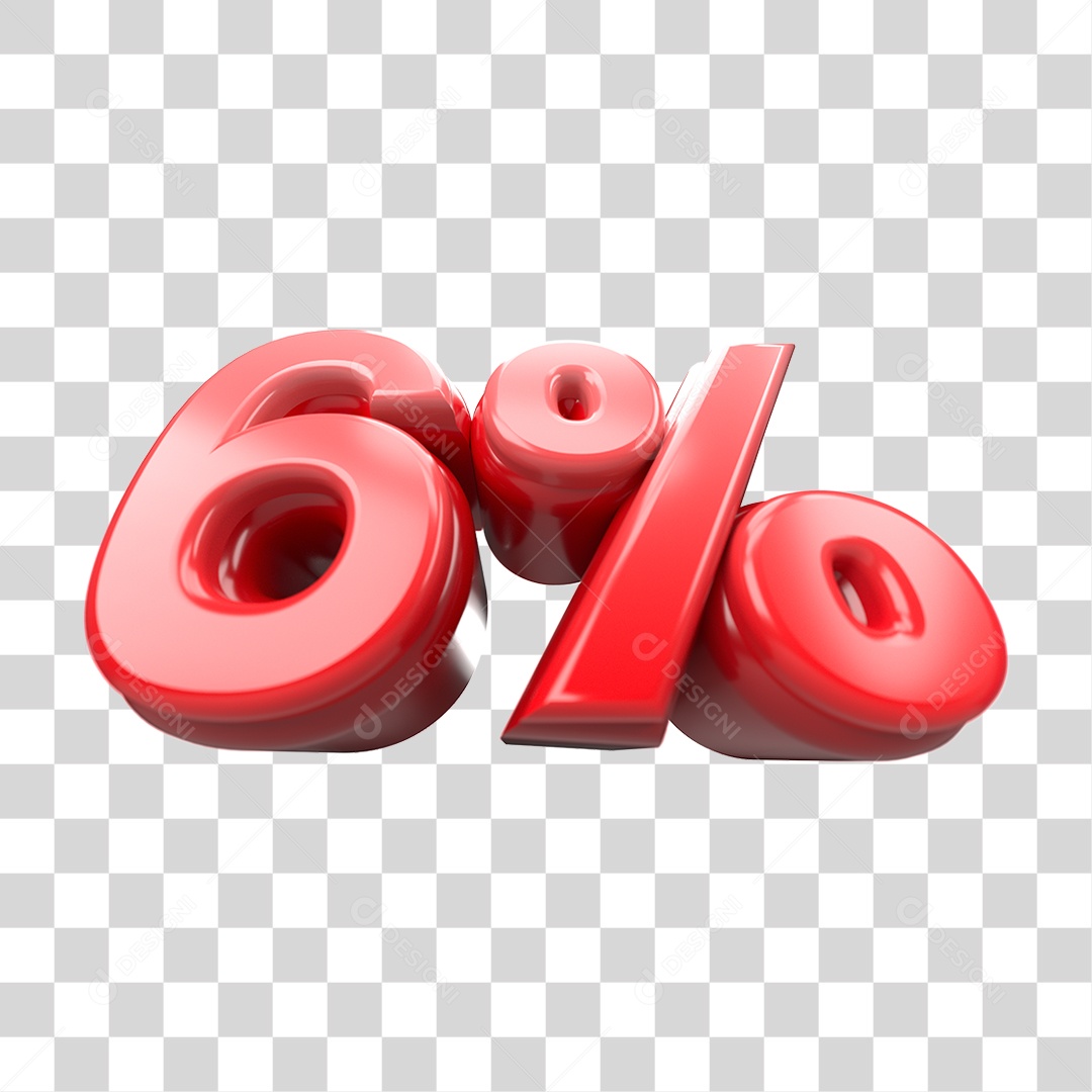 Número de Desconto 6% PNG Transparente