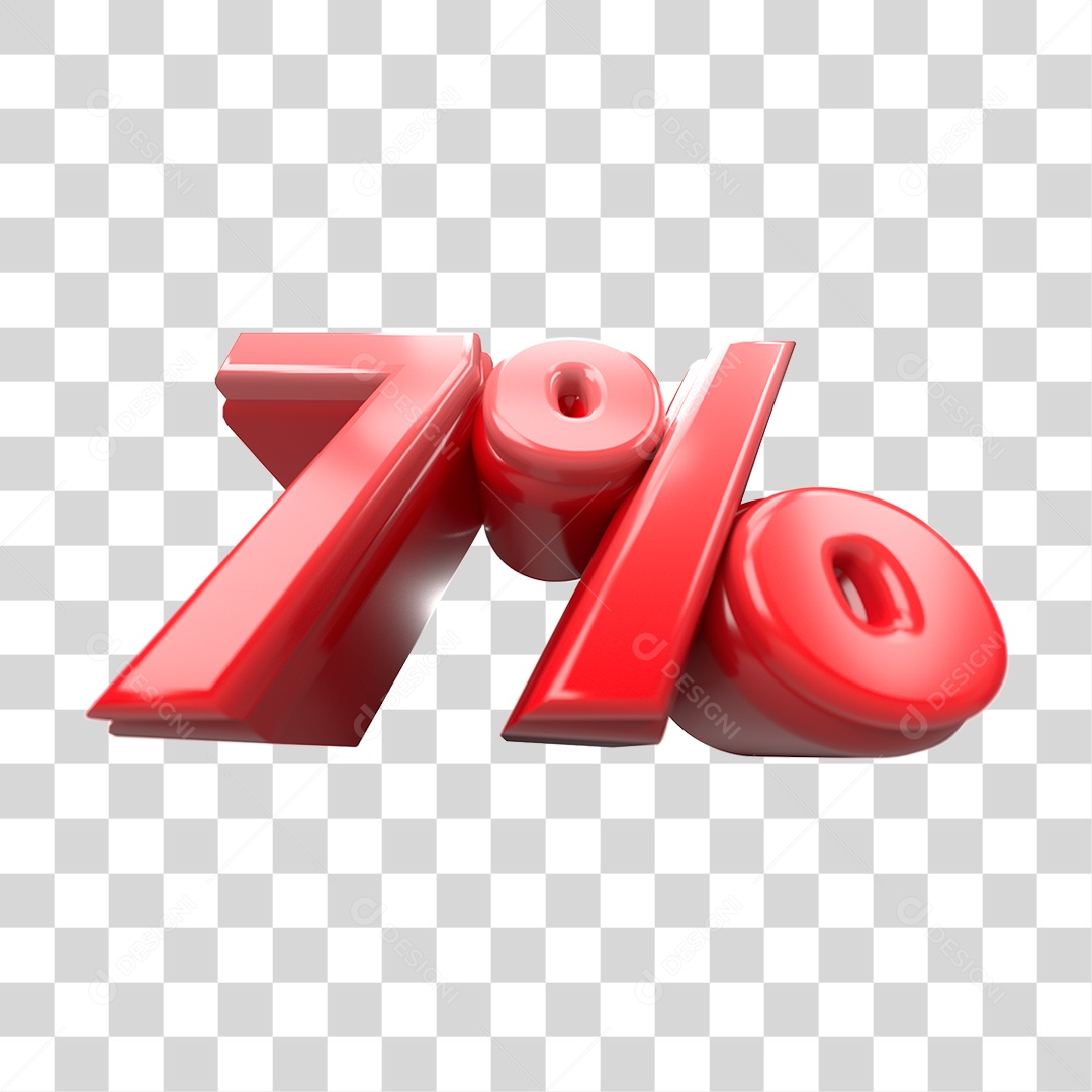 Número de Desconto 7% PNG Transparente