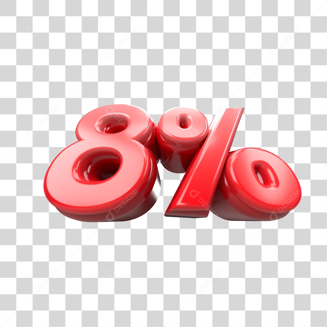Número de Desconto 8% PNG Transparente