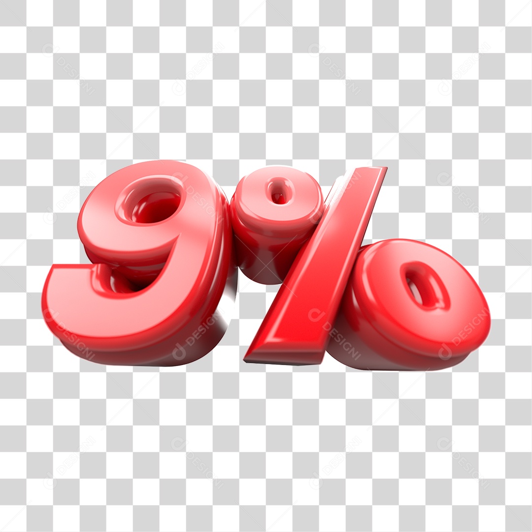 Número de Desconto 9% PNG Transparente