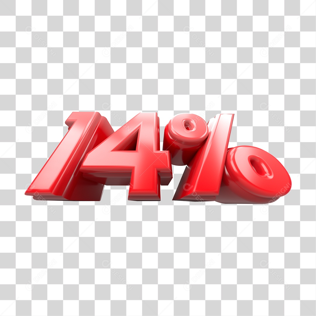 Número de Desconto 14% PNG Transparente
