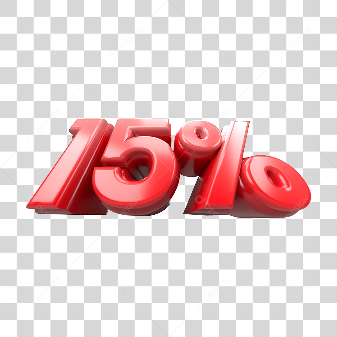 Número de Desconto 15% PNG Transparente