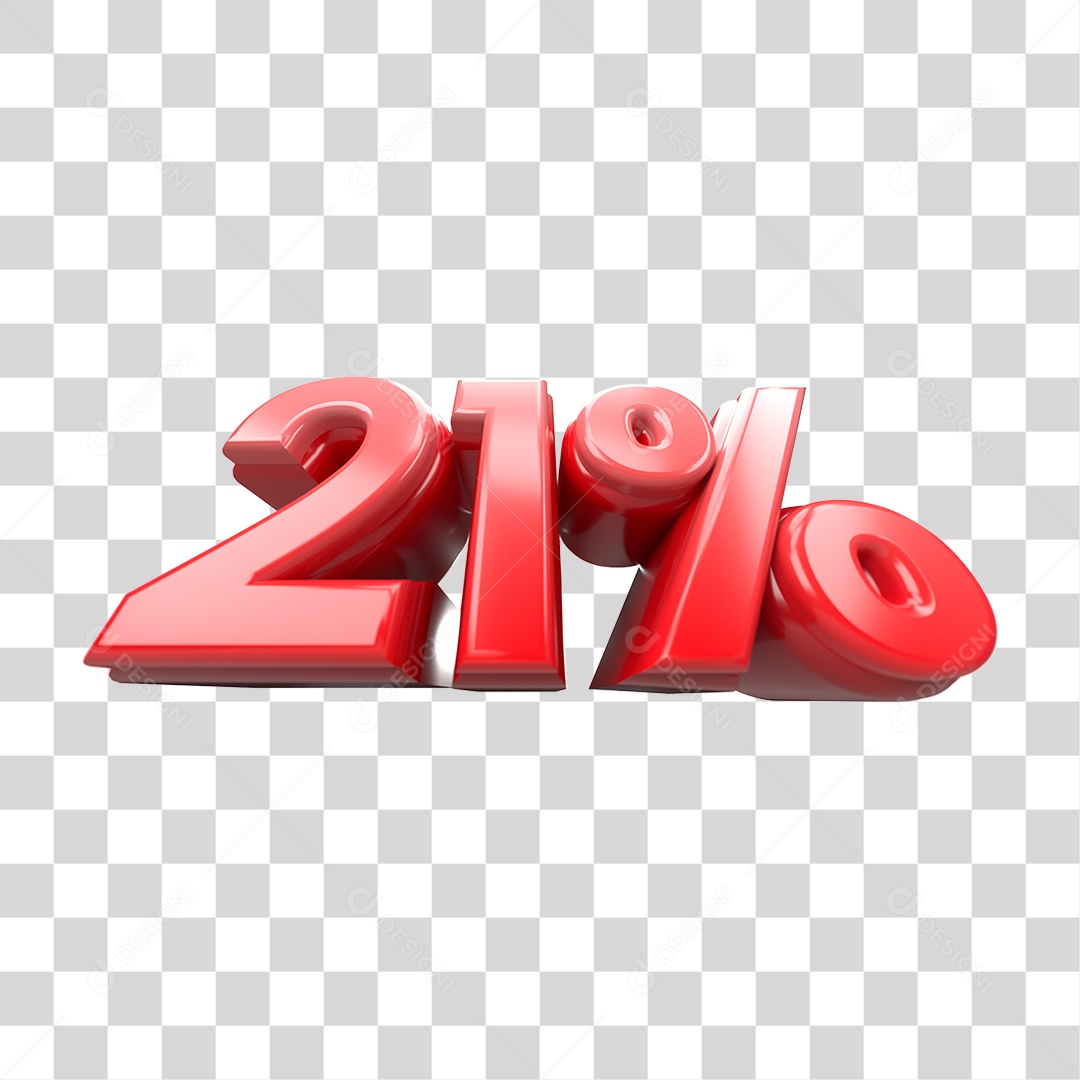 Número de Desconto 21% PNG Transparente