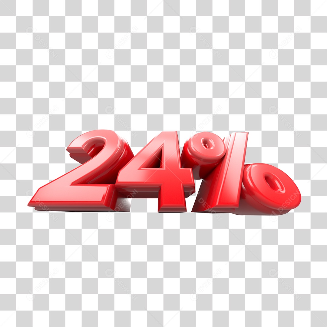 Número de Desconto 24% PNG Transparente