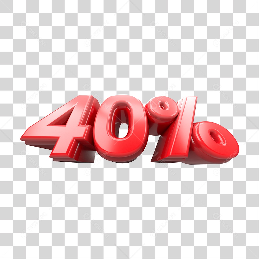 Número de Desconto 40% PNG Transparente