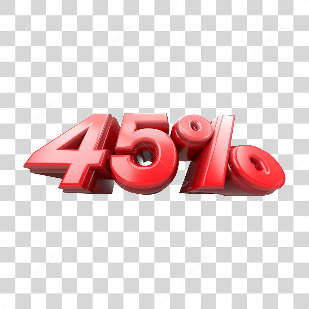 Número de Desconto 45% PNG Transparente