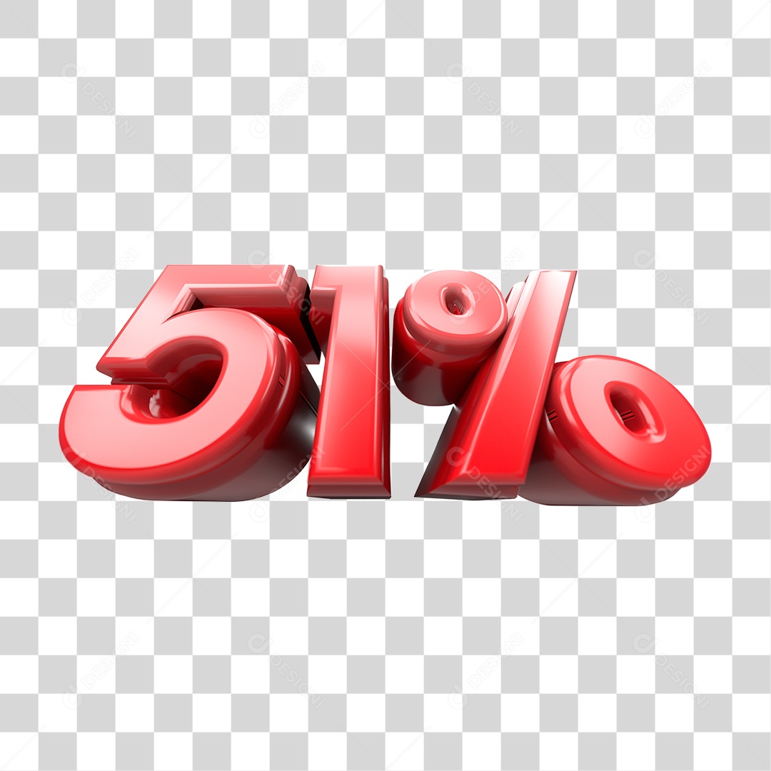 Número de Desconto 51% PNG Transparente
