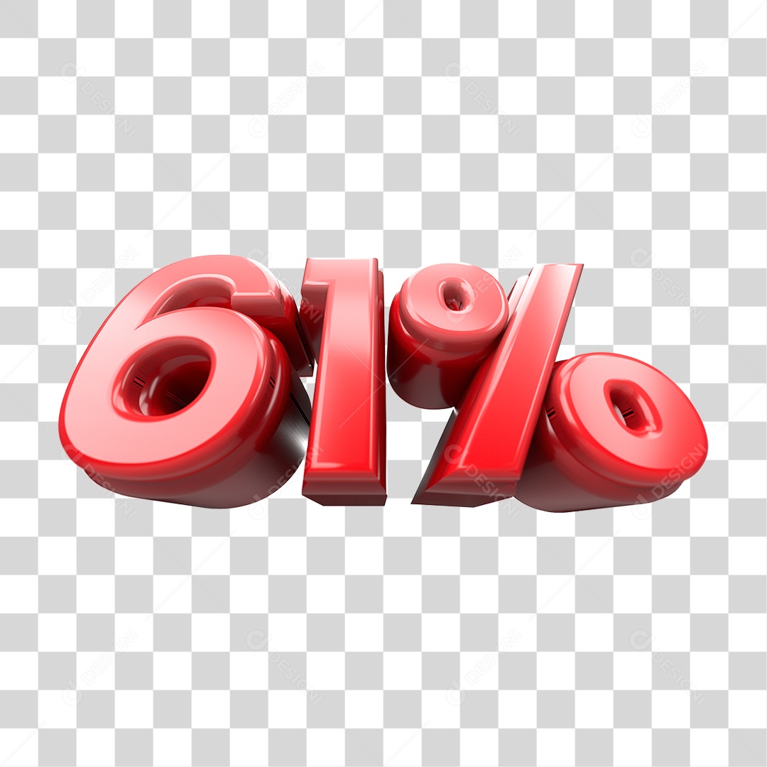 Número de Desconto 61% PNG Transparente