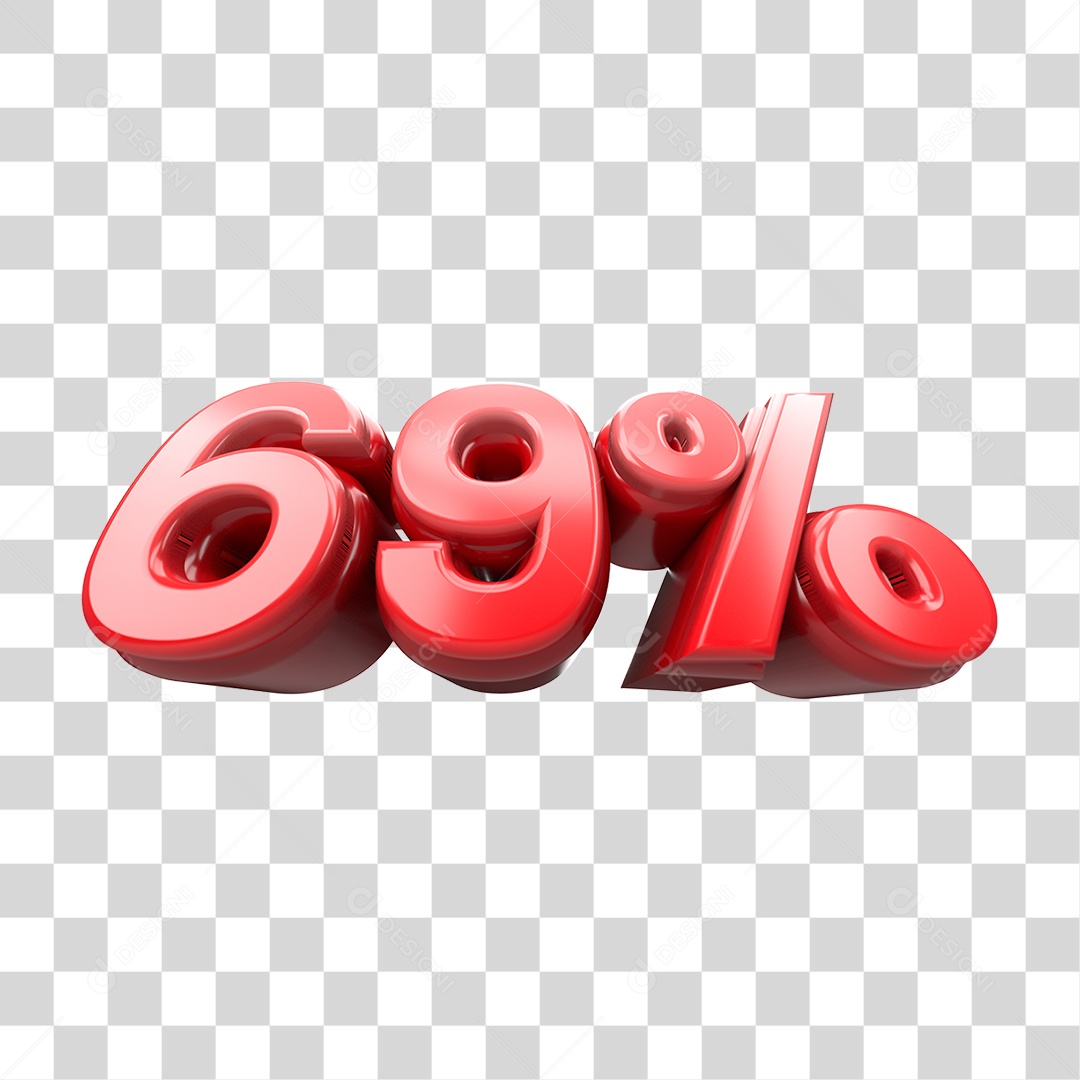 Número de Desconto 69% PNG Transparente