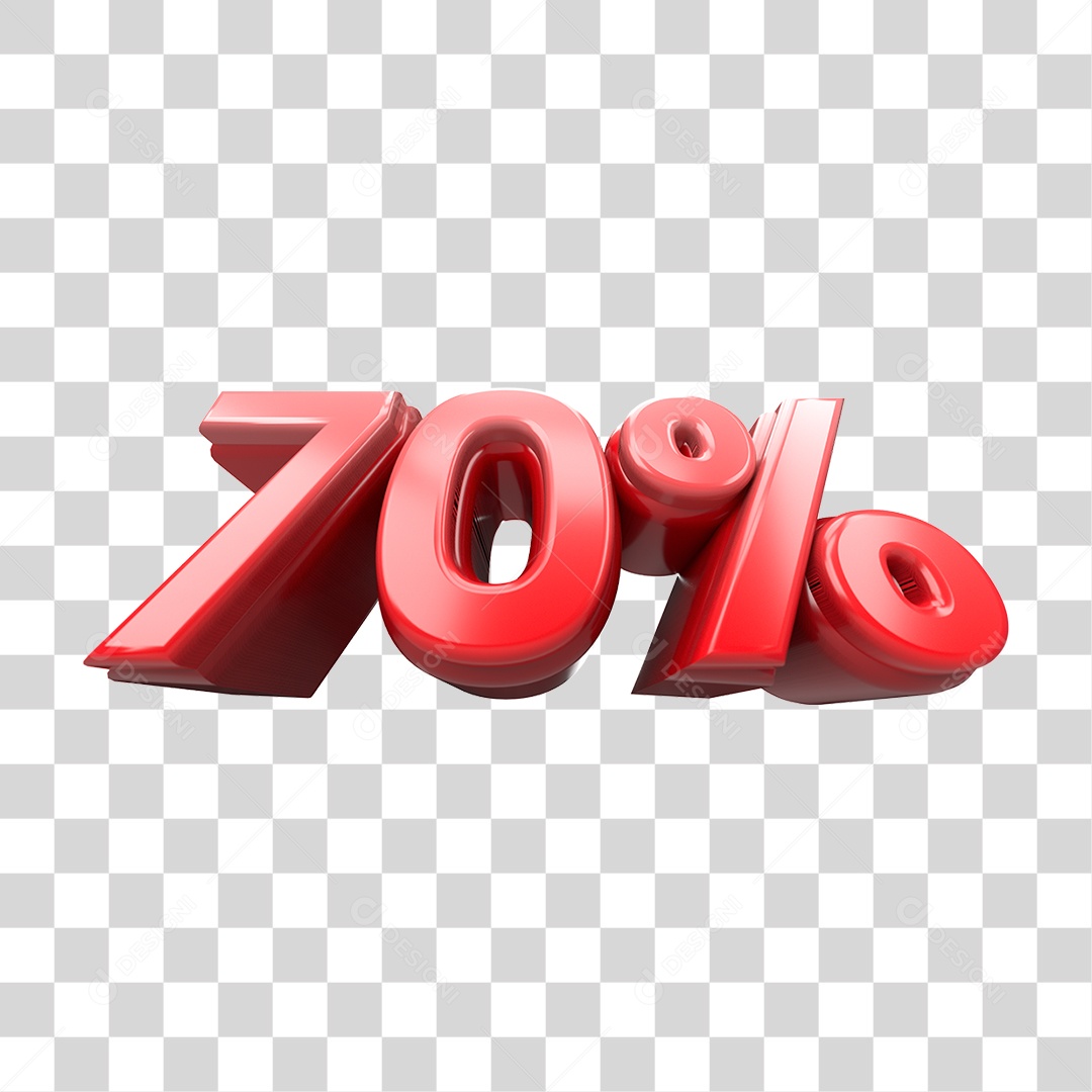 Número de Desconto 70% PNG Transparente