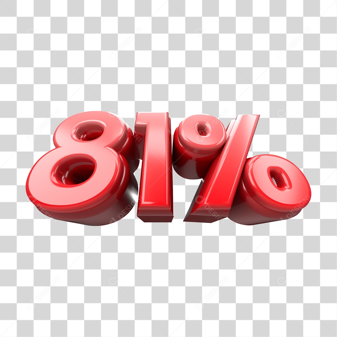 Número de Desconto 81% PNG Transparente