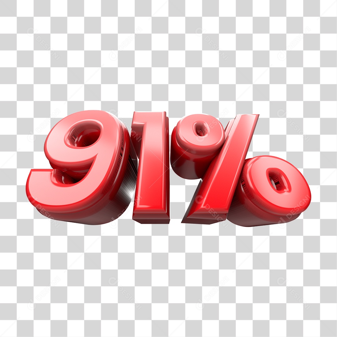 Número de Desconto 91% PNG Transparente