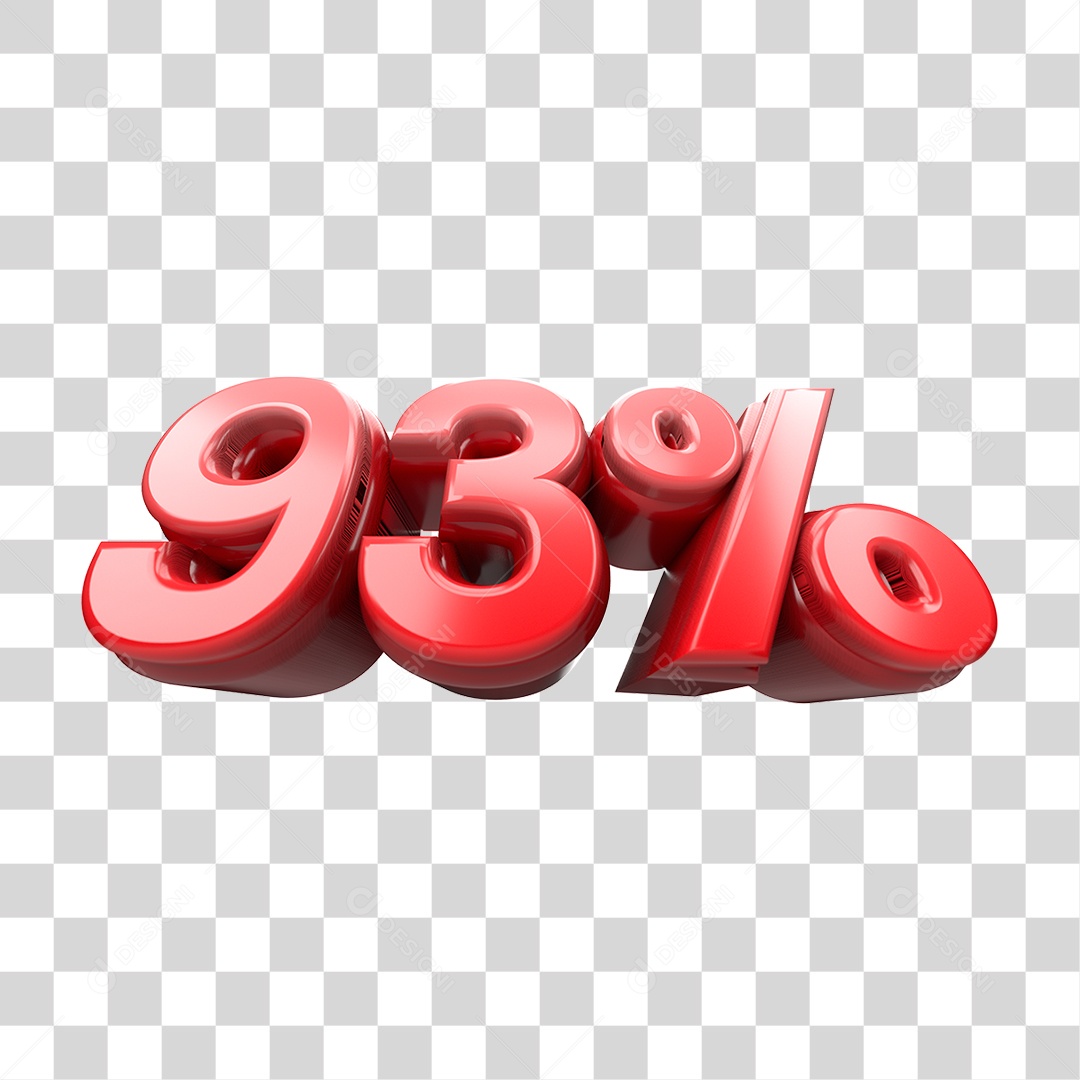 Número de Desconto 93% PNG Transparente