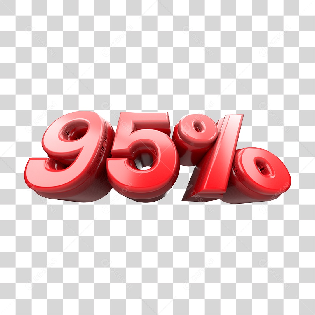 Número de Desconto 95% PNG Transparente