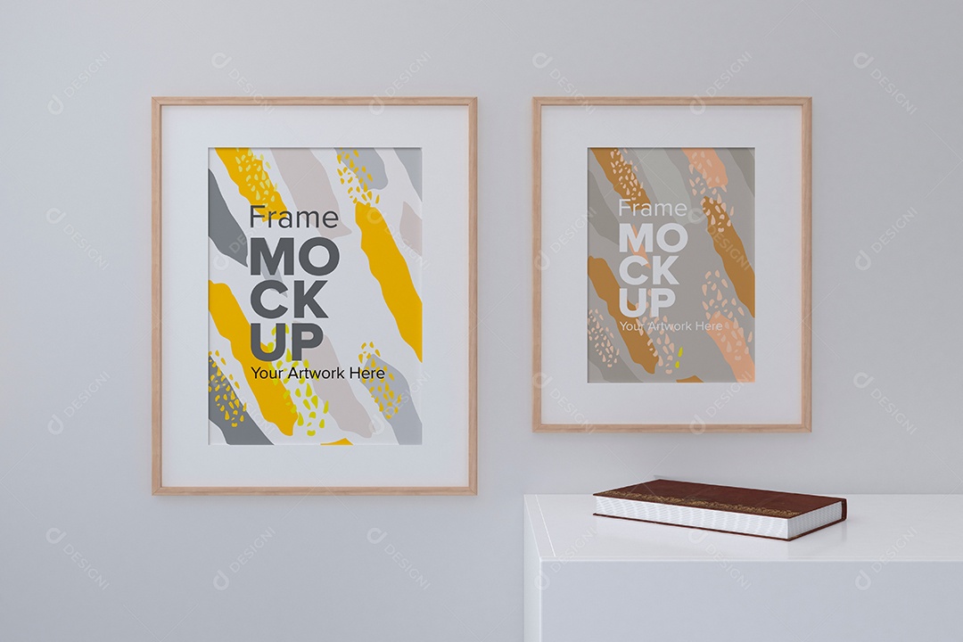 Moldura de Dois Quadros Mockup PSD Editável