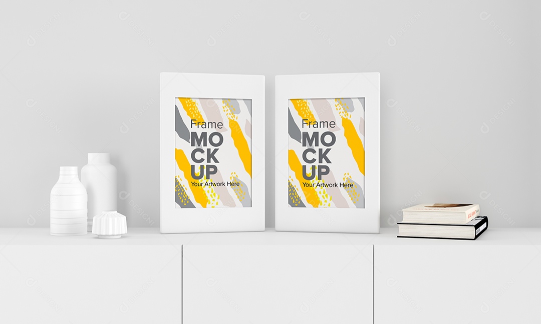 Moldura de Dois Quadros Mockup PSD Editável