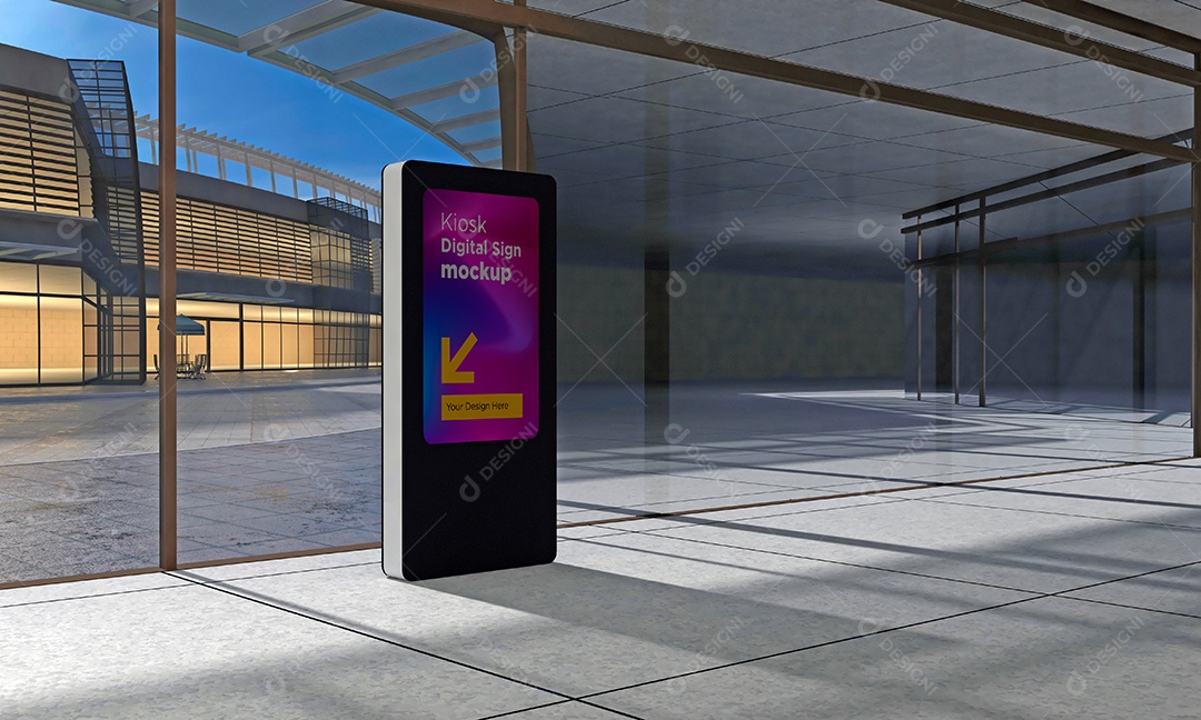 Mockup Placa de Anúncio PSD Editável