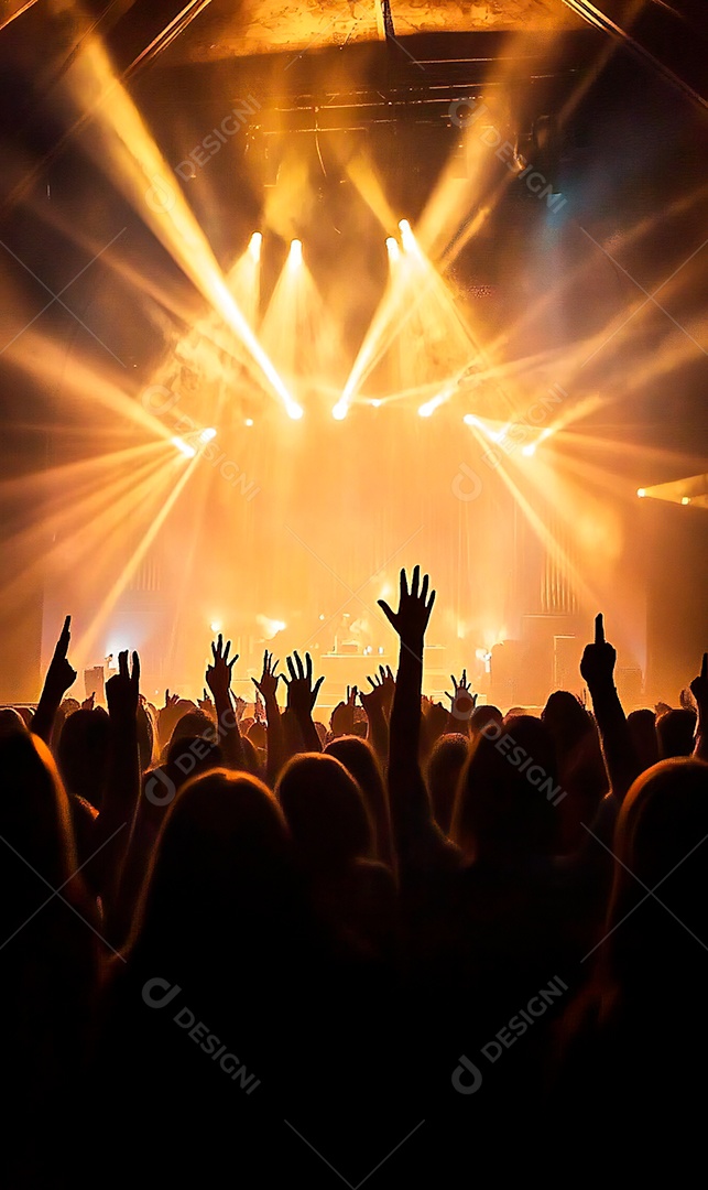 Festa da igreja com pessoas com as mãos levantadas