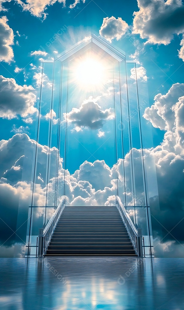 Retrato realista de portões do céu