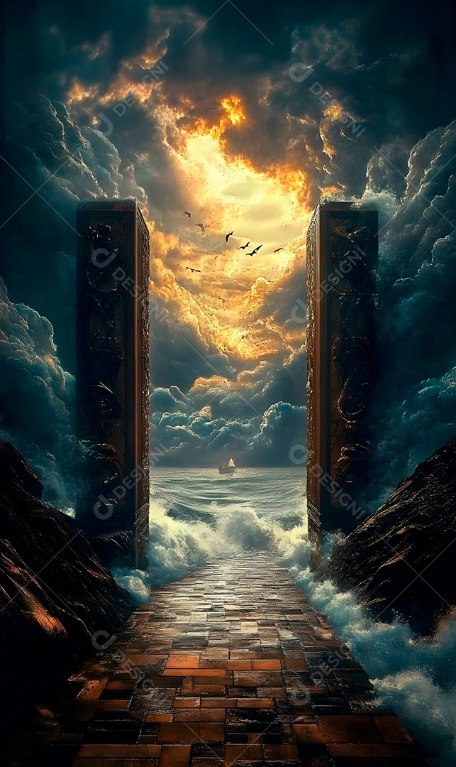 Retrato semelhante de portão do céu