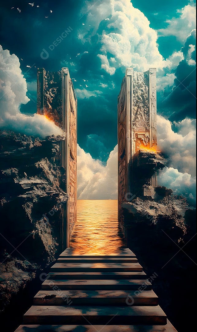 Retrato semelhante de portão do céu