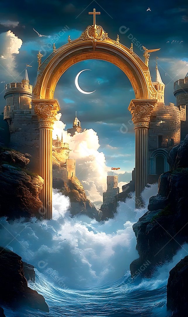 Retrato semelhante de portão do céu