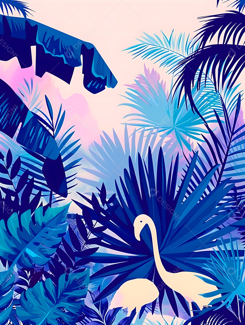 Imagens de fundo de folhas tropicais garças geom