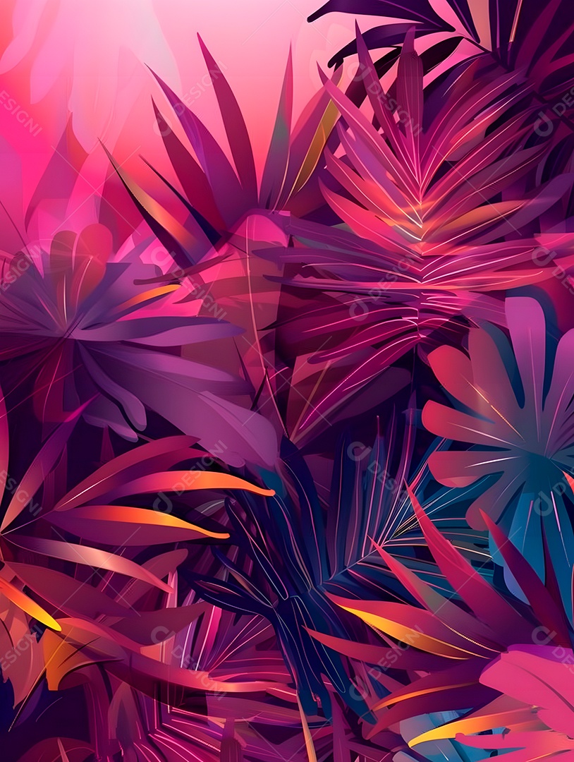 Imagens de fundo de folhas tropicais garças geom