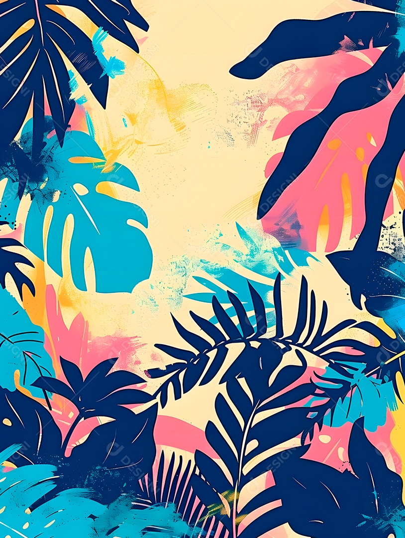 Imagens de fundo de folhas tropicais garças geom