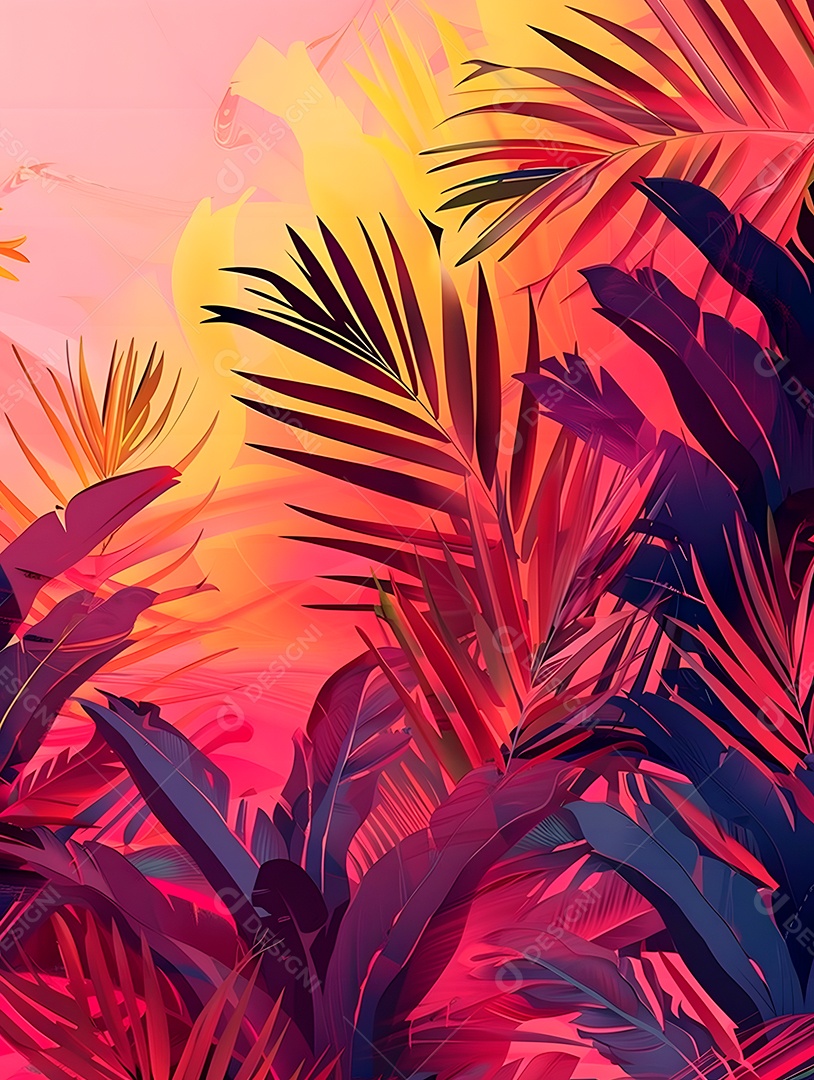 Imagens de fundo de folhas tropicais garças geom