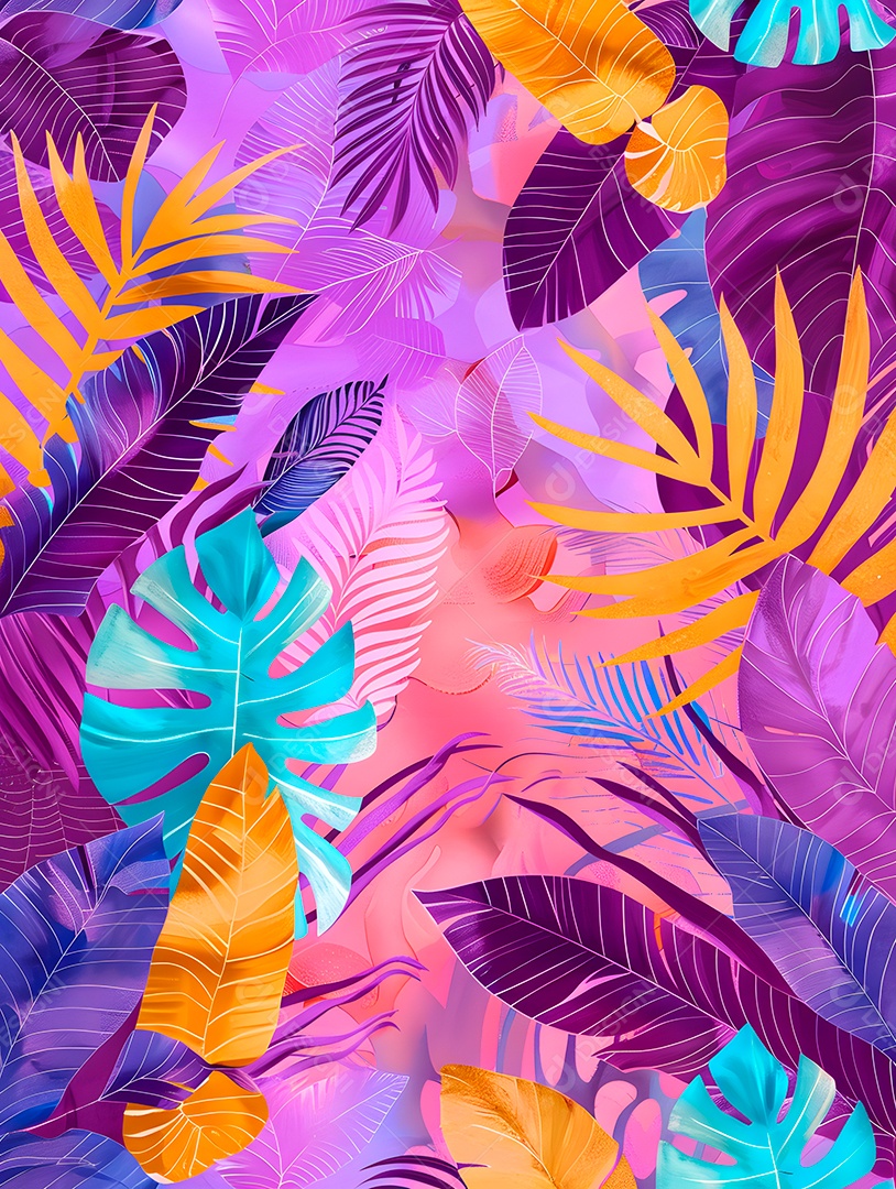 Imagens de fundo de folhas tropicais garças geom
