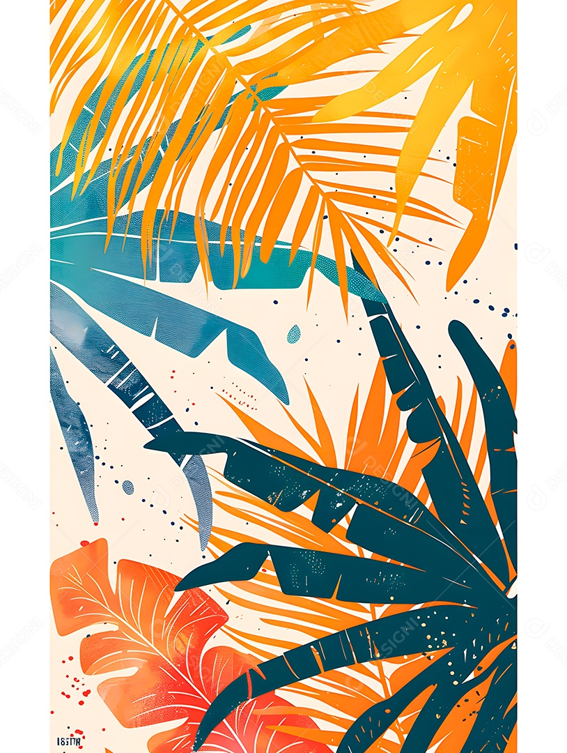 Imagens de fundo de folhas tropicais garças geom