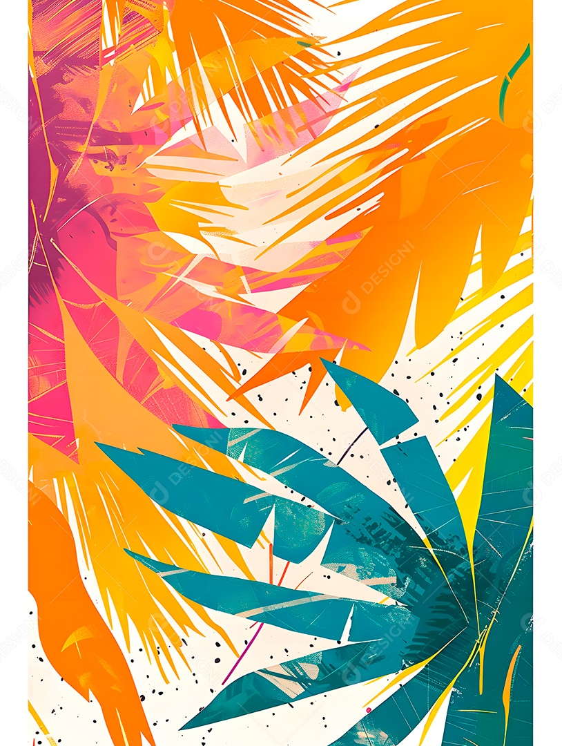 Imagens de fundo de folhas tropicais garças geom