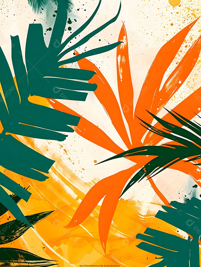 Imagens de fundo de folhas tropicais garças geom