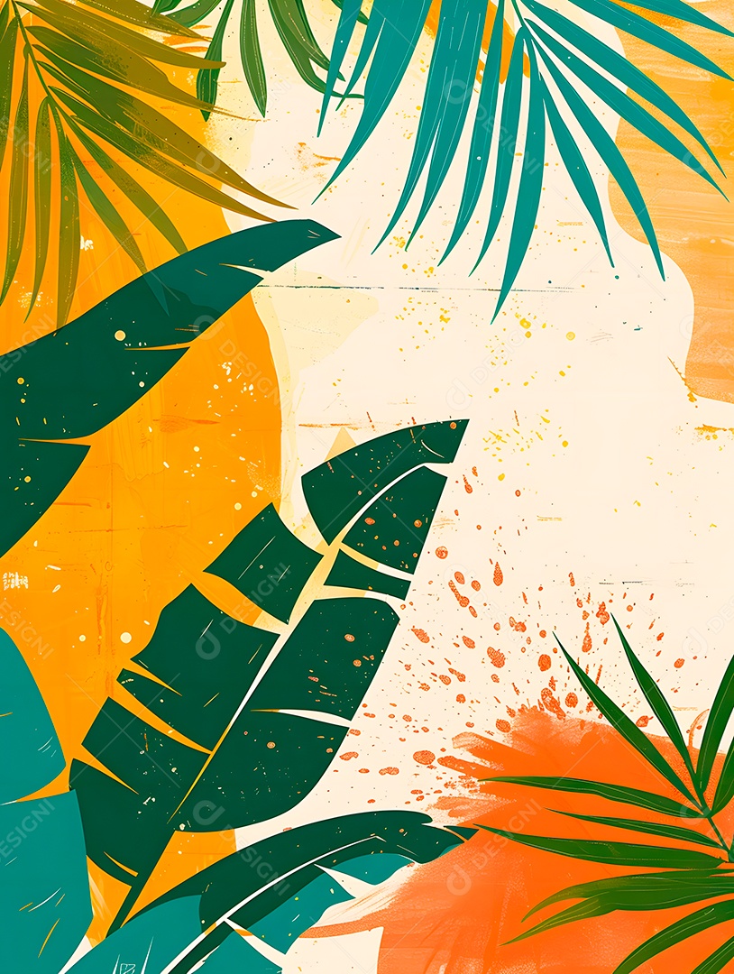 Imagens de fundo de folhas tropicais garças geom