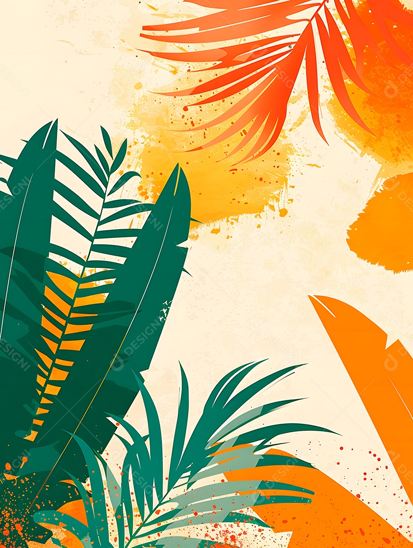 Imagens de fundo e folhas geométricas e coloridas