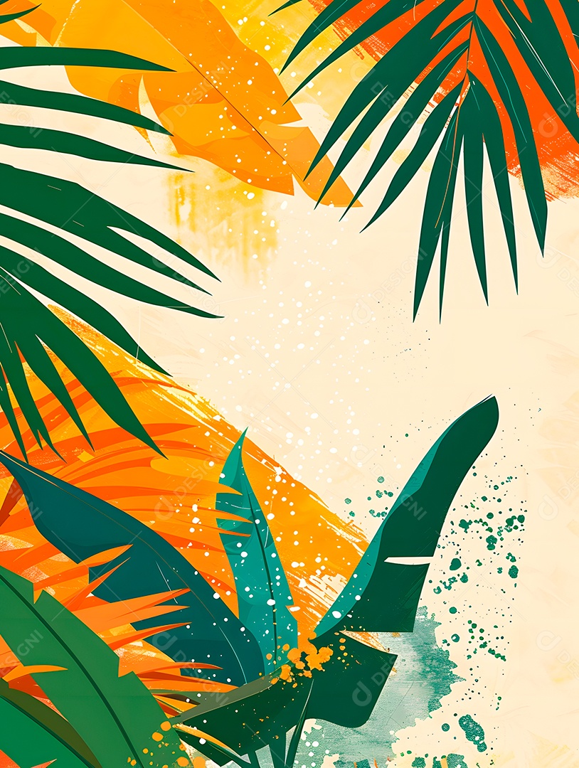 Imagens de fundo e folhas geométricas e coloridas