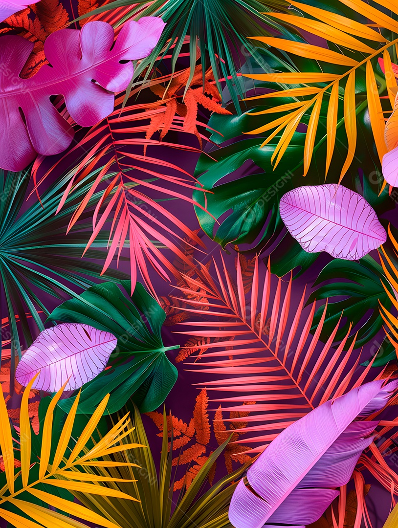 Imagens de fundo de folhas tropicais garças geom