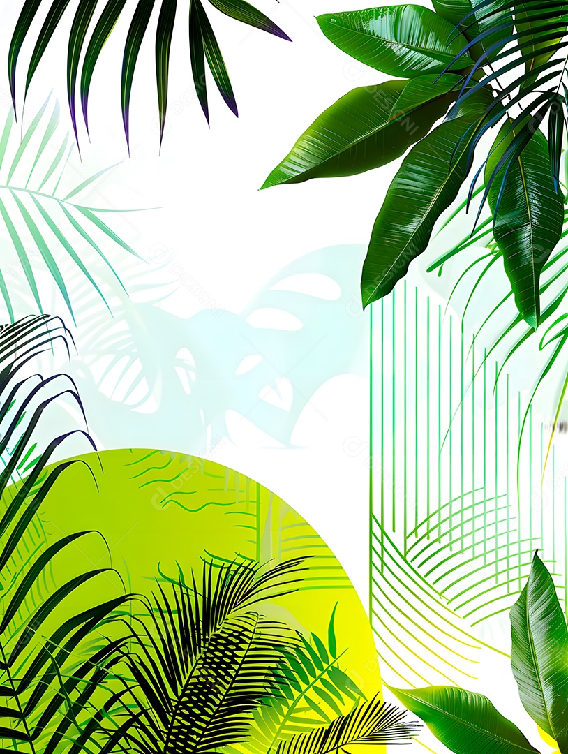 Imagens de fundo de folhas tropicais garças geom