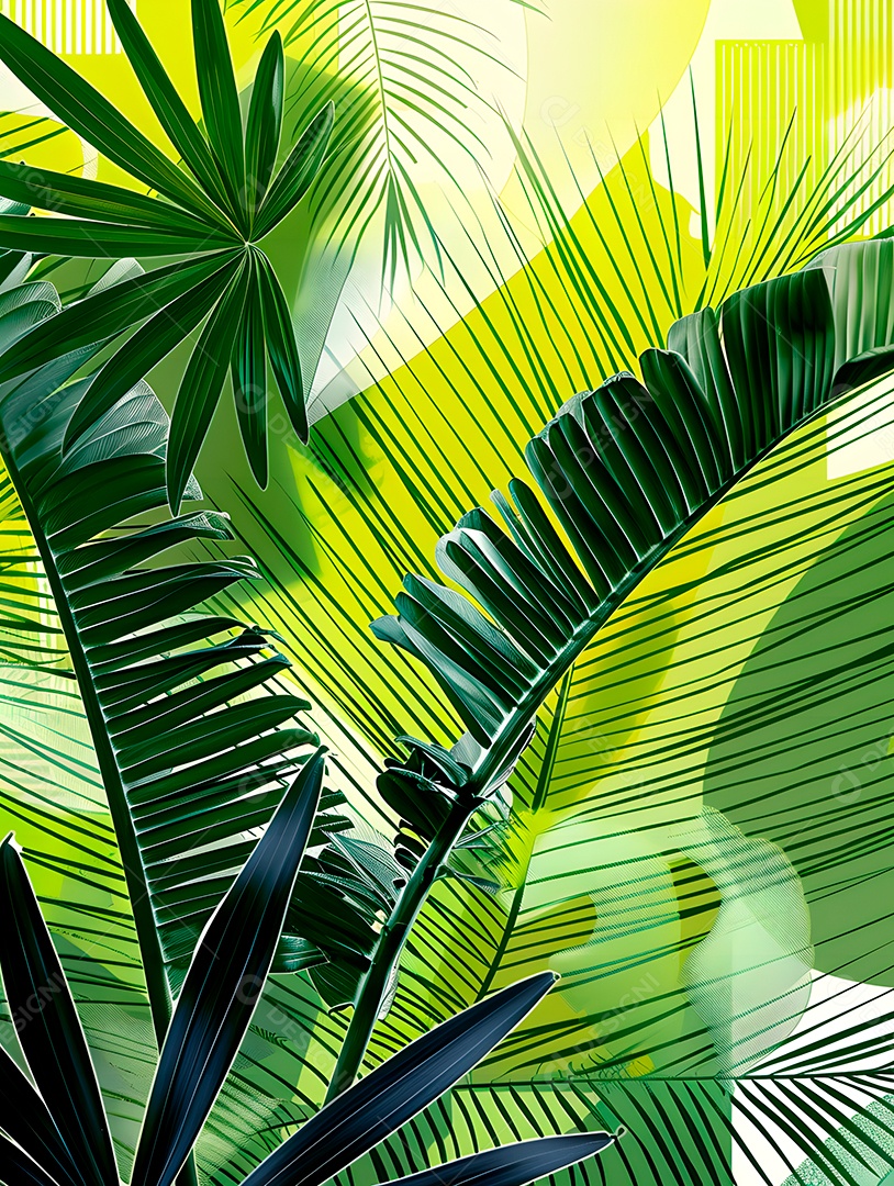 Imagens de fundo de folhas tropicais garças geo