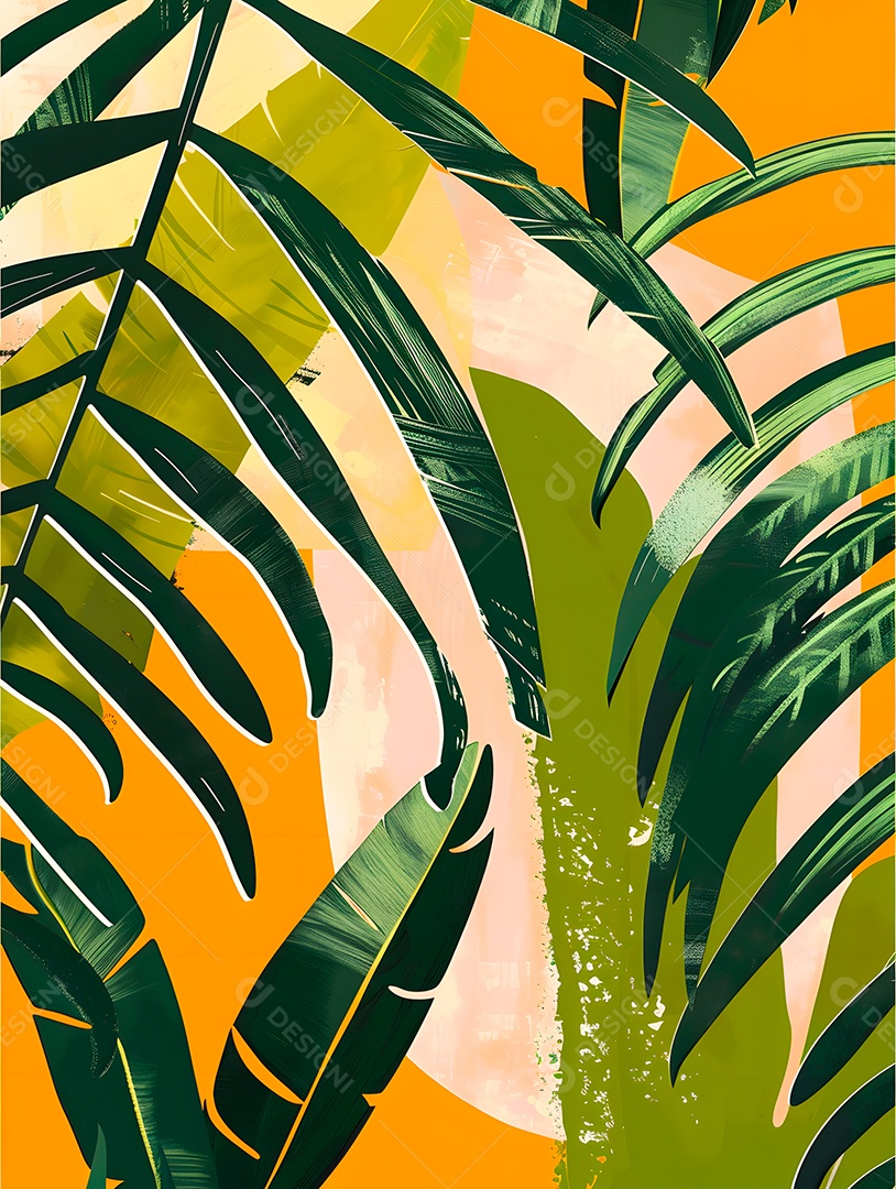 Imagens de fundo de folhas tropicais garças geom