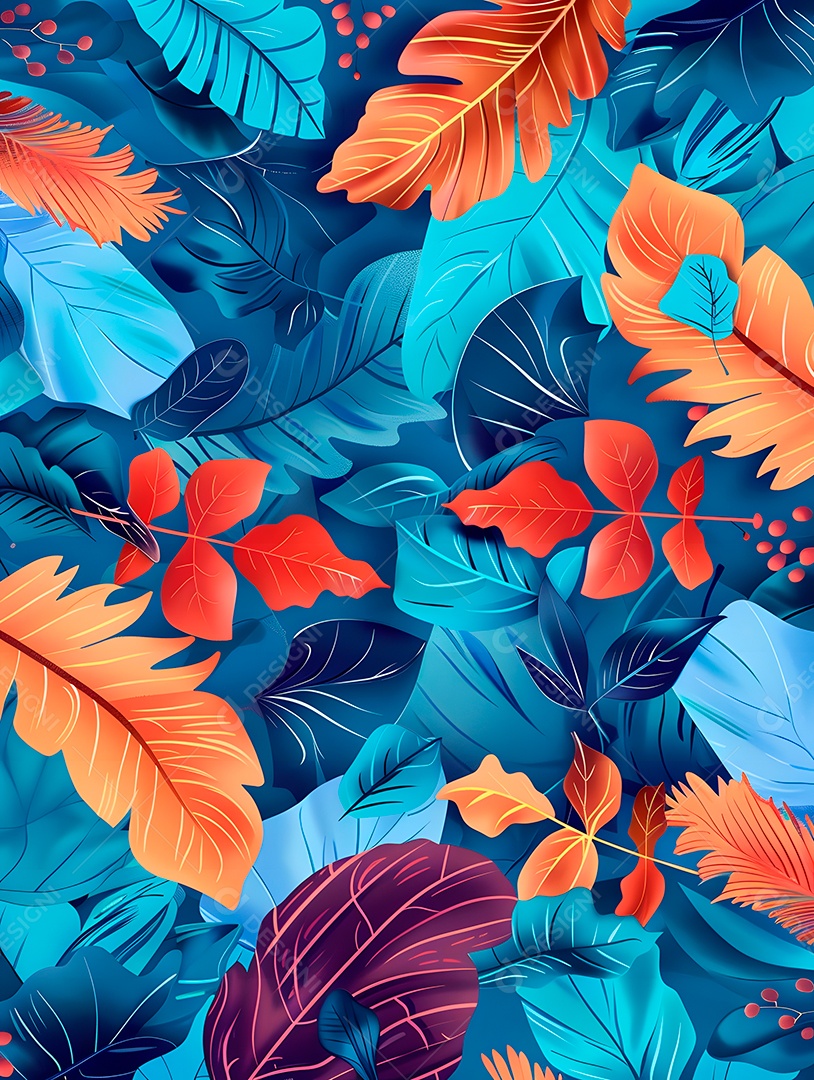 Imagens de fundo e folhas geométricas e coloridas