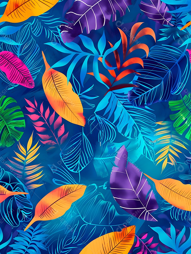 Imagens de fundo e folhas geométricas e coloridas