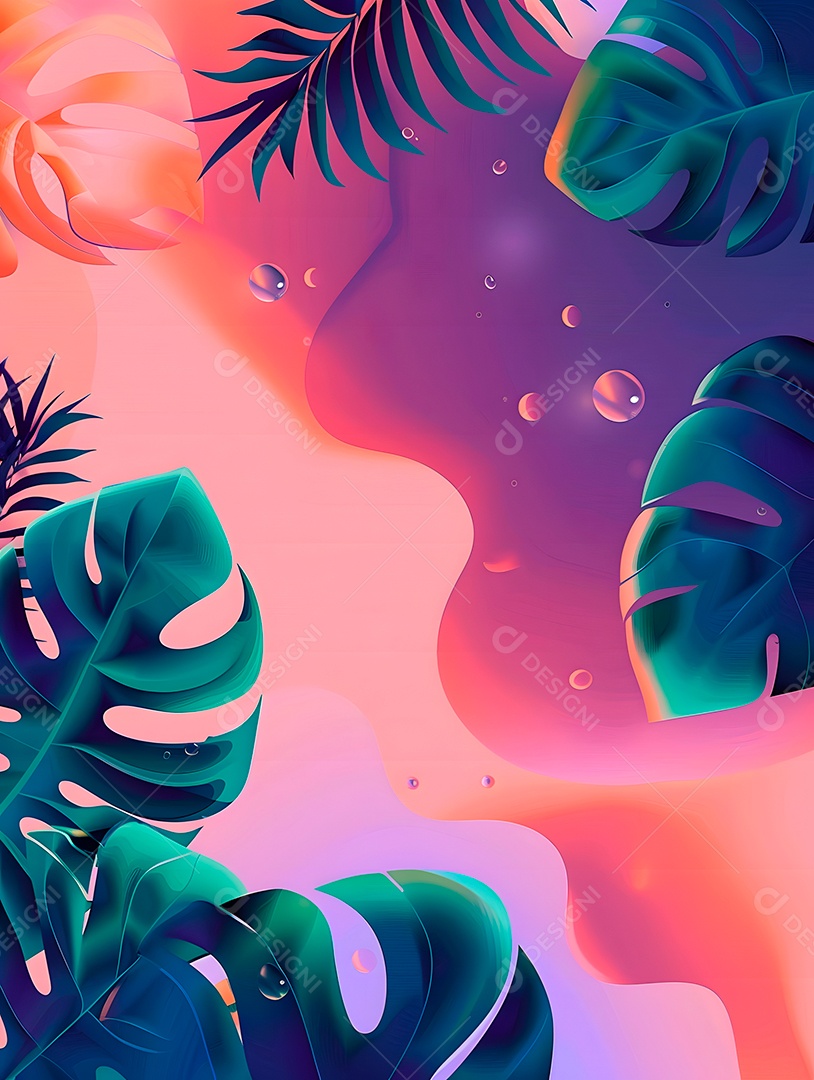 Imagens de fundo de verão gradiente de folhas tropicais