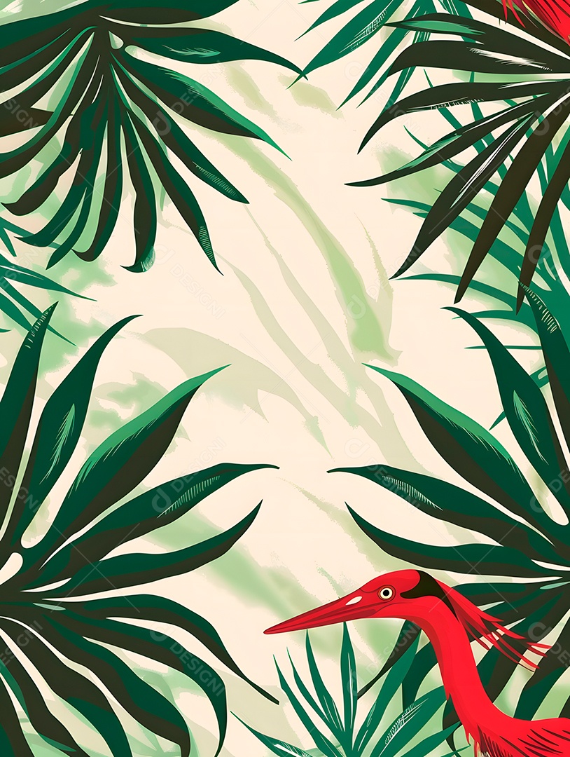 Imagens de fundo de folhas tropicais garças geom