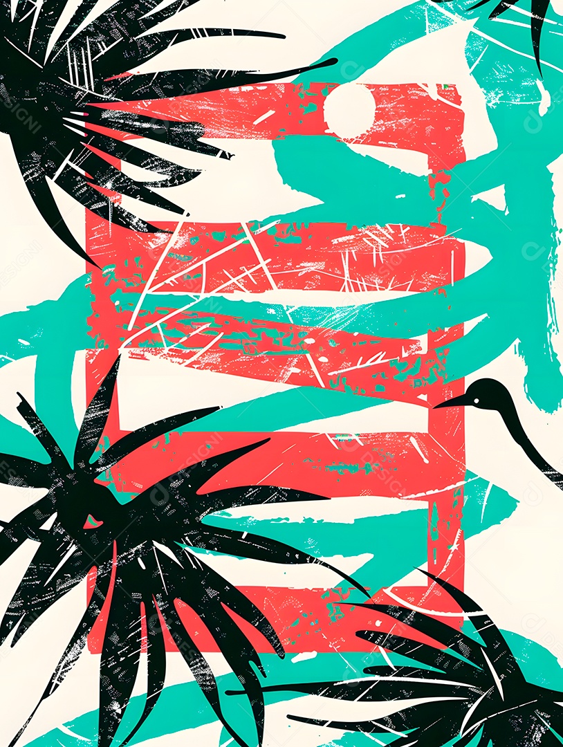 Imagens de fundo de verão folhas tropicais garças