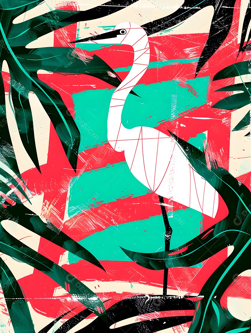 Imagens de fundo de verão folhas tropicais garças