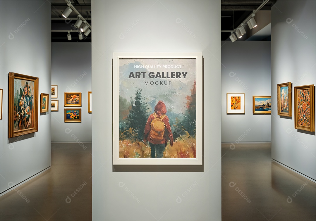 Galeria de Arte Mockup PSD Editável