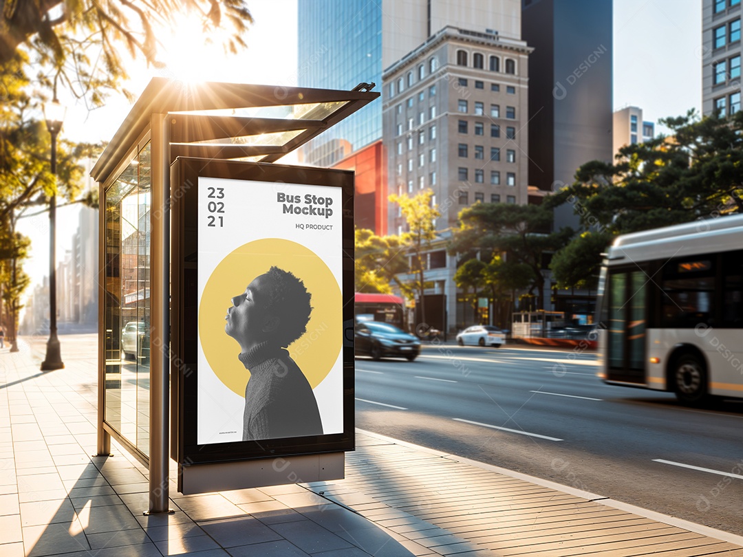 Mockup Placa Outdoor Publicitário PSD Editável