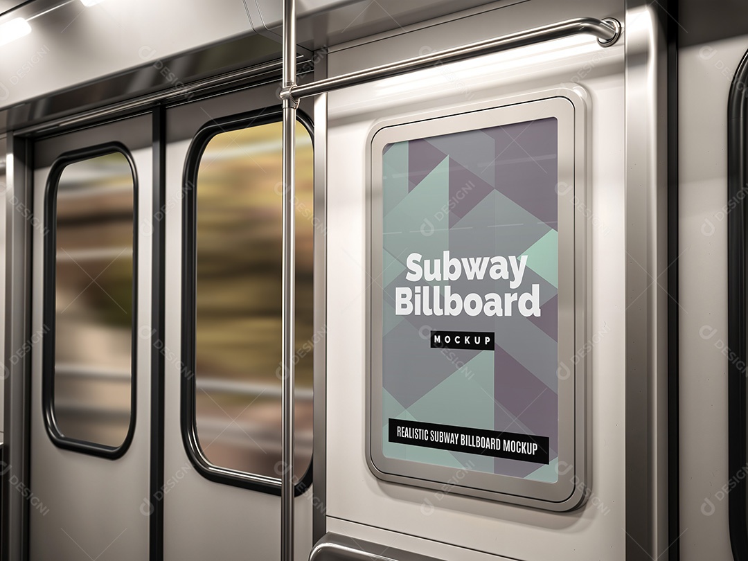 Mockup Anúncio Publicitário Em Metrô PSD Editável